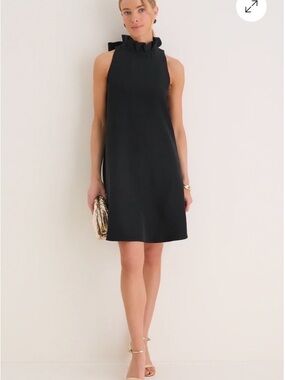 DO+BE Black Ruffle-Neck Mini Dress